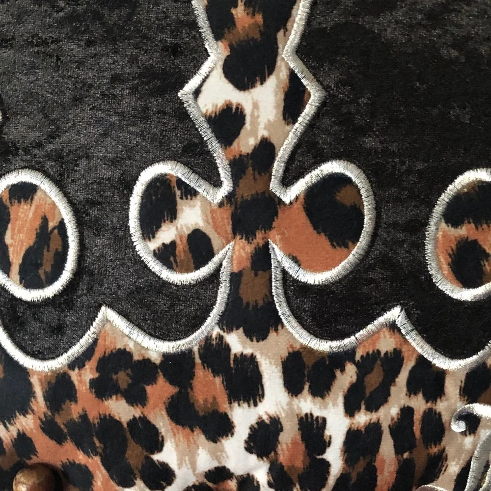 NWT Juicy Couture Leopard Print Crown Shaped Accent Pillow